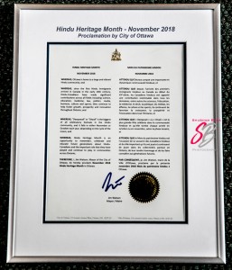 2018-11-03 Hindu Heritage Day Proclamation at the City Hall